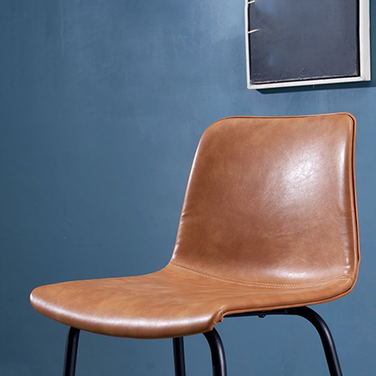 Contemporary Style Bar-stool Leather Counter Bar Stool for Kitchen Bar with Metal Legs