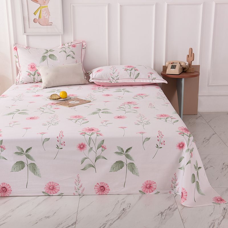 Modern Style Bed Sheet Striped Print Ultra-Soft Breathable Bed Sheet