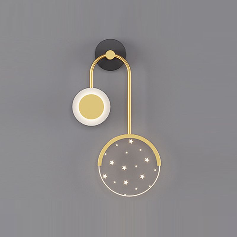 Luz de pared geométrica de metal Gold Nordic Gold 20 "Pled de pared LED de altura para dormitorio