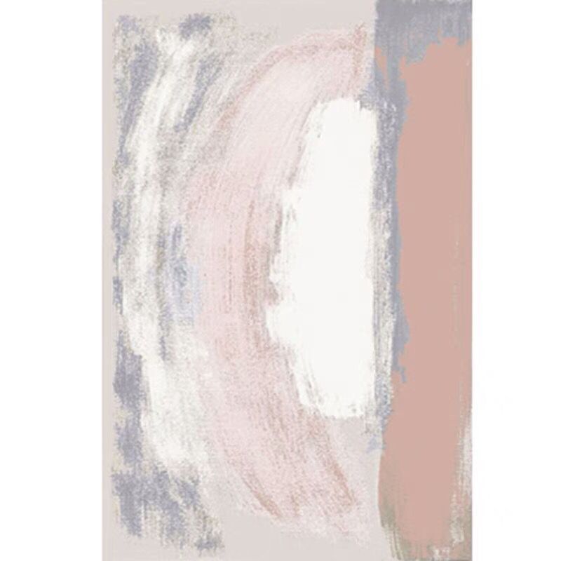 Minimalist Abstract Art Rug Multi Colored Polypropylene Rug Washable Stain Resistant Non-Slip Carpet for Living Room