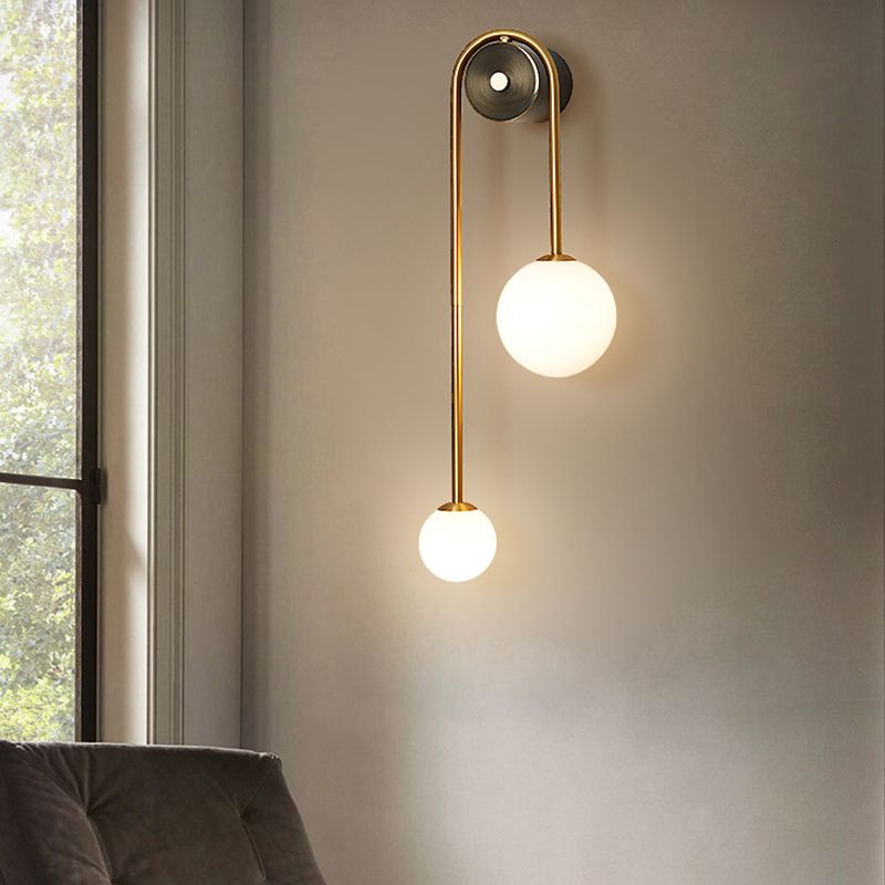 1/2-Light Golden Wall Mounted Sconce LED Wall Light for Living Room