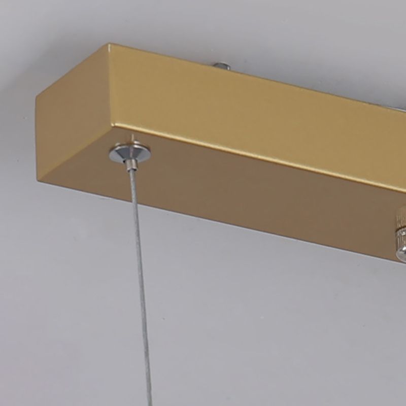 Linear Shape Chandelier Lighting Modern Style Metal 2 Lights Island Lamps in Gold/Black