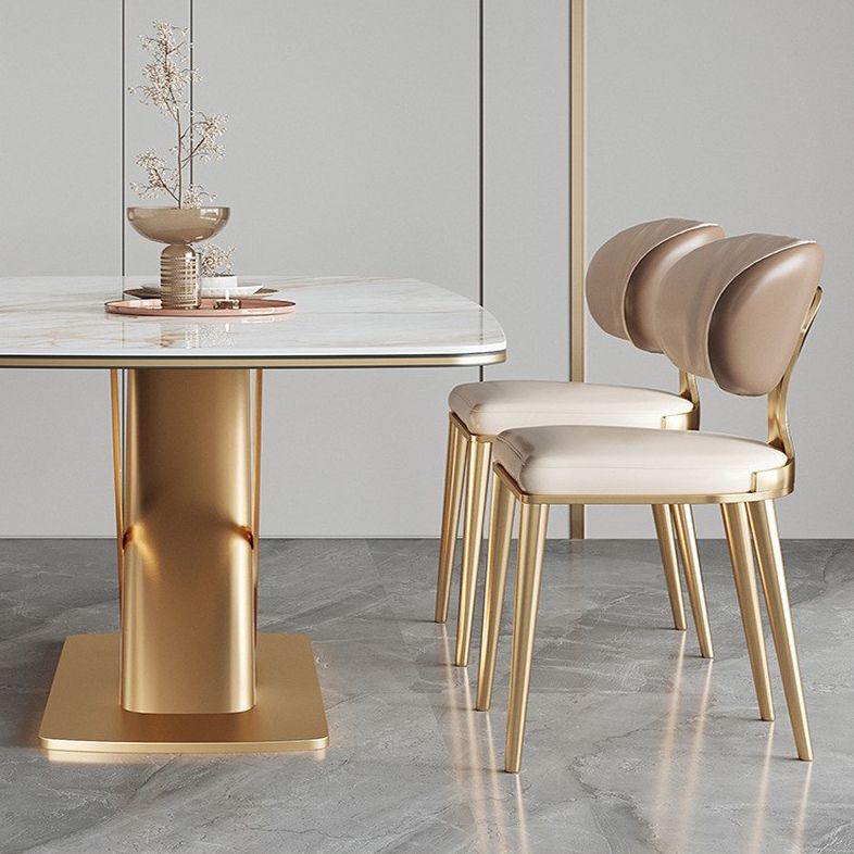 Luxurious Sintered Stone Top Dining Set Rectangle 1/4/5/6/7 Pieces Dinette Table Set