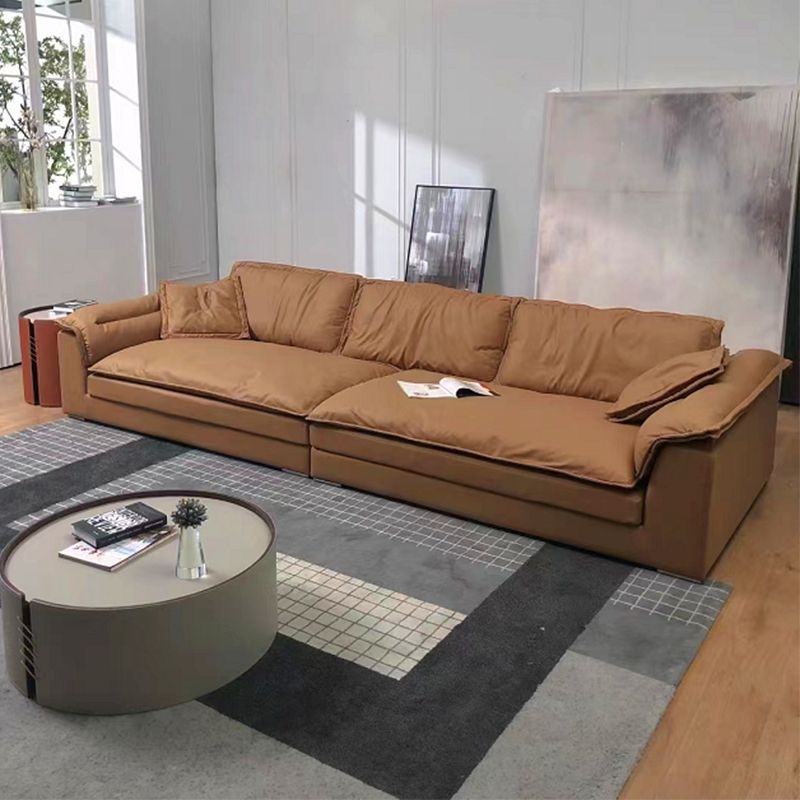 Faux Leather Modern Cushions Sofa 30.7" H Pillow Top Arm Sofa & Chaise