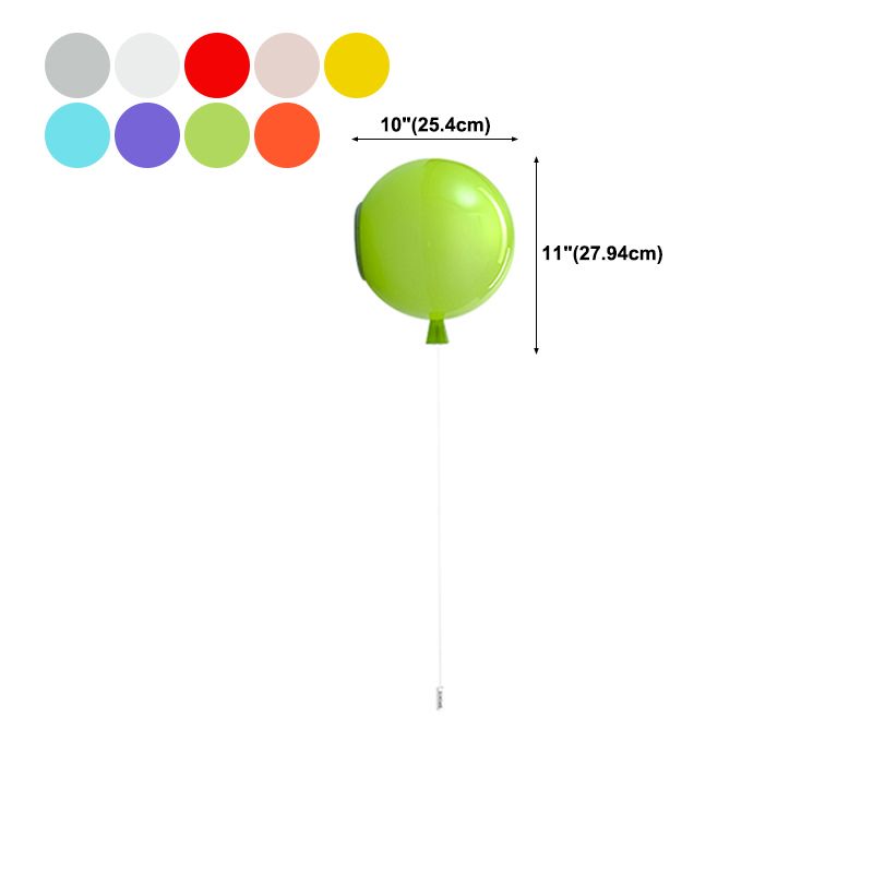 Macaron Style Wall Mount Light 1-Light Wall Light with Glass Shade for Bedroom