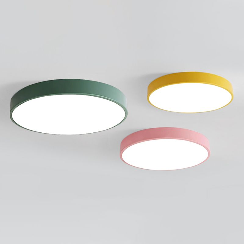 1-Light Round Flush Ceiling Light Fixture Modern Acrylic  Flush Light