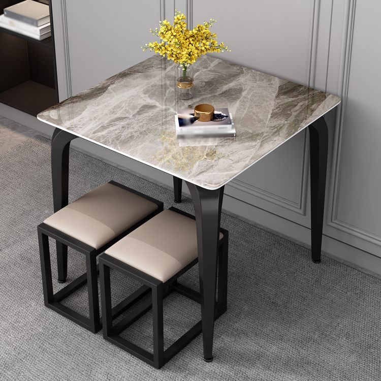 4-foot Stone Furniture Industrial Style Square Dining Table for Indoor