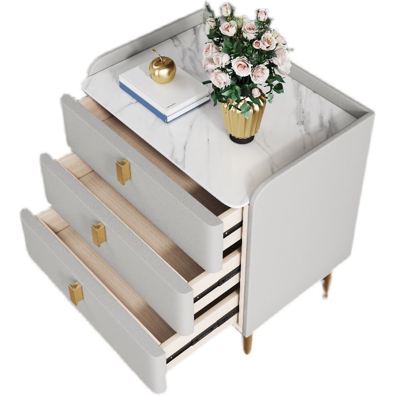Contemporary Drawer Storage Bed Nightstand Wooden Night Table for Bedroom