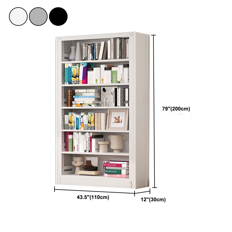 Metal Bookshelf Modern Bookcase with Rectangular Shelves,11.8" Wide