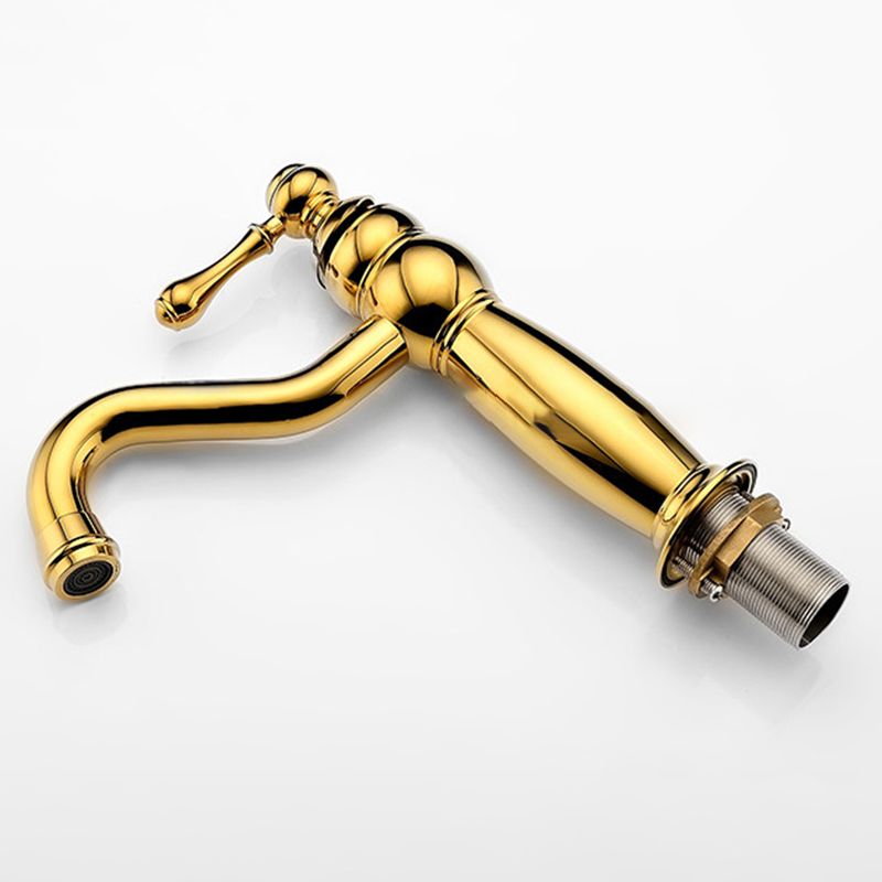 Traditional Centerset Faucet Lever Handles Gooseneck Arc Solid Brass Faucet