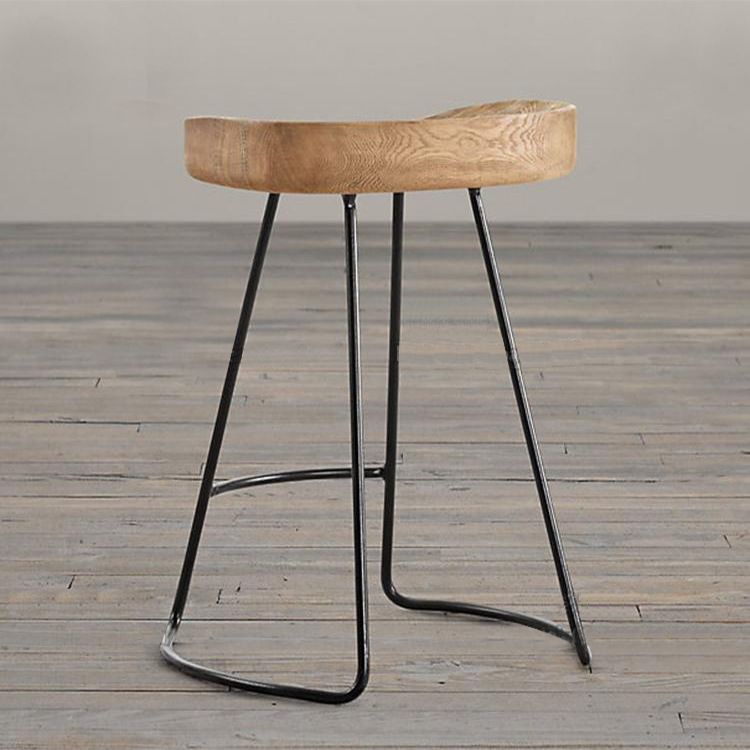 Taburete de bar de hierro de estilo moderno con reposapiés, taburete de bar informal para cocina