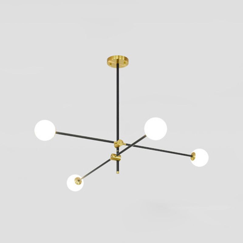 Lámpara de lámpara de suspensión industrial negro globo de vidrio múltiples luces colgantes de techo colgante