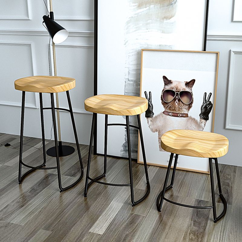 Modern Style Bar-stool with Footrest Iron Sled Legs for Kitchen Bar