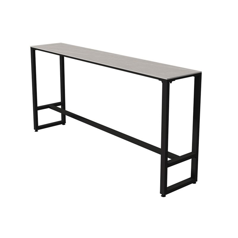 Rectangle Bar Pub Table Set 1/5 Pcs Modern Iron Frame Bar Table and Upholstered Stools