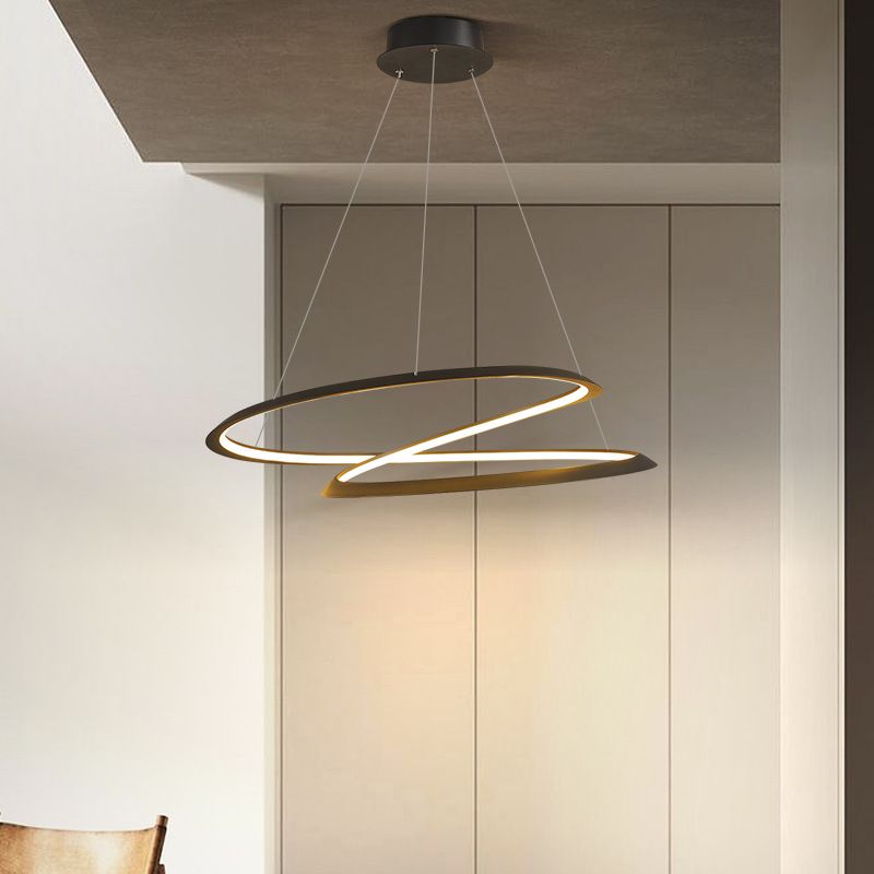 Silicone LED Pendant Light in Modern Artistic Style Aluminium Linear Chandelier for Interior Spaces