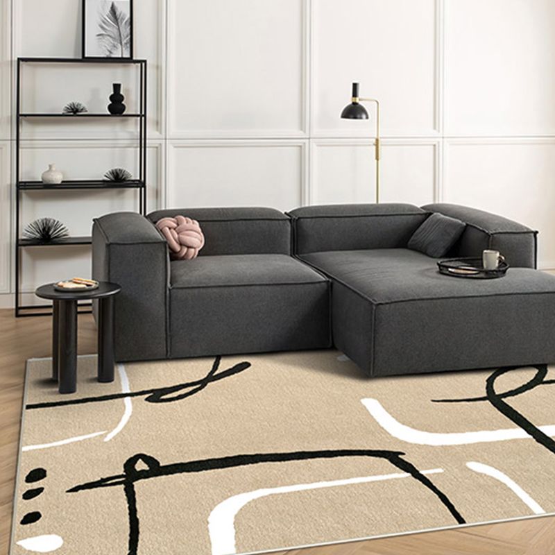 Wit modern tapijt abstract patroon polyester gebied tapijt wasbaar wasbaar gemakkelijke tapijt voor salon