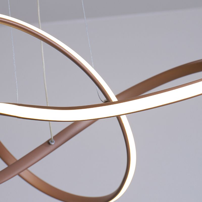 1 Light Twisted Pendant Chandelier Modern Style Metal Hanging Lamps