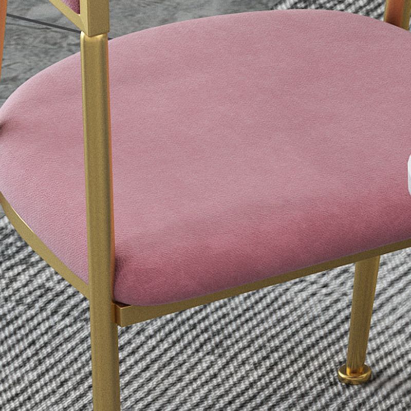 Glam Velvet Dining Side Chair Kitchen Indoor Upholstered Arm Chair