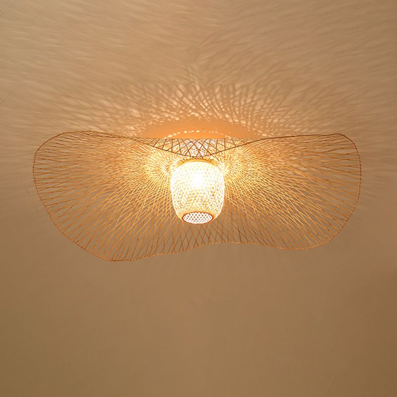 Asiatische Hutform-Unterputzleuchte, 1-flammige Unterputz-Deckenleuchte für das Wohnzimmer