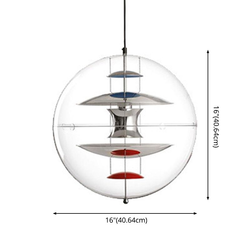 Moderne minimalistische 1 leichte Anhänger Beleuchtung kreativer Sphäre klarer Glas Drop Anhänger für Wohnzimmer