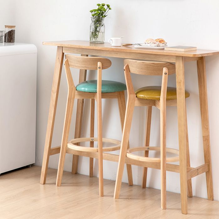 Solid Wood Counter Height Dining Table Contemporary Rectangle Bar Table