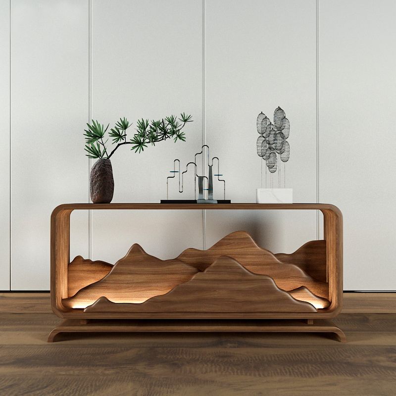 Rectangle Shape Contemporary Console Table Solid Wood Console Sofa Table