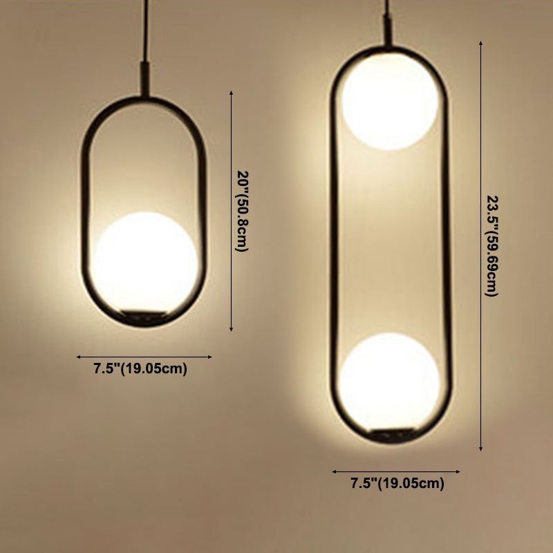 Glass Ball Shaped Hanging Lamp Kit Modern Style 1 Light Suspension Pendant