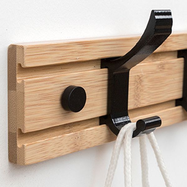 Modern Coat Rack Wall-Mounted with Hooks and Backed Wood Frame Entryway Kit