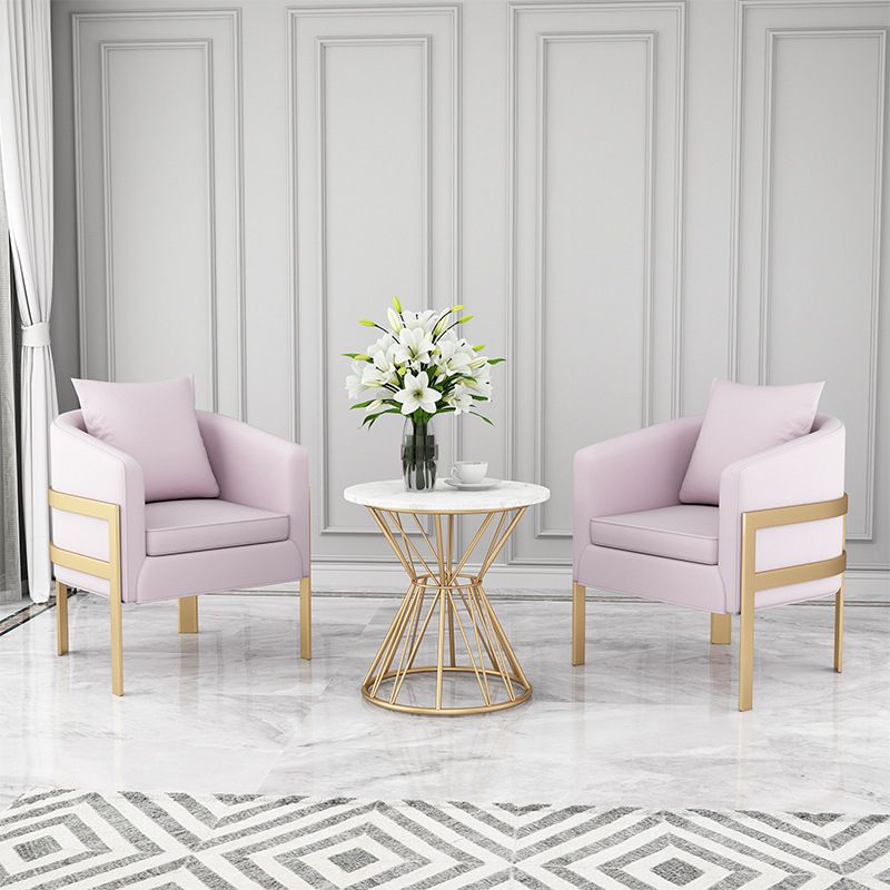 Nordic Dining Room Set with Round Sintered Stone Top and Pedestal Base Dining Furniture