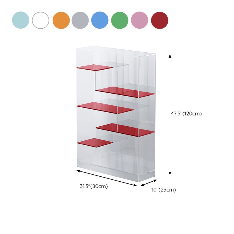 Contemporary Closed Back Standard Bookshelf Acrylic Bookcase
