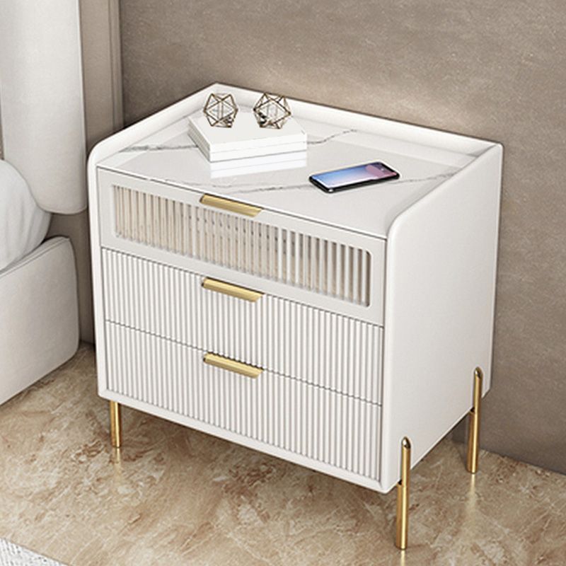Wood Nightstand 16" Wide Bed Nightstand with Draewrs and Legs