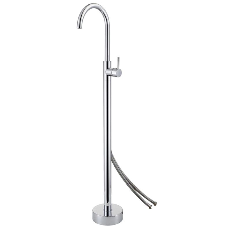 Brass Freestanding Tub Filler Floor Mounted Tub Filler with Handles