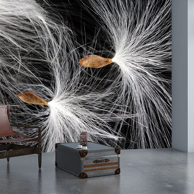 Simple Feather Wall Murals Contemporary Wall Art for Bedroom, Moisture Resistant