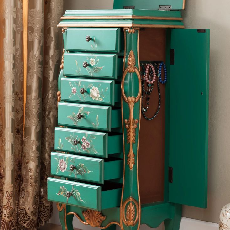 Contemporary Glam Storage Dresser Rubber Wood Storage Chest Dresser for Bedroom