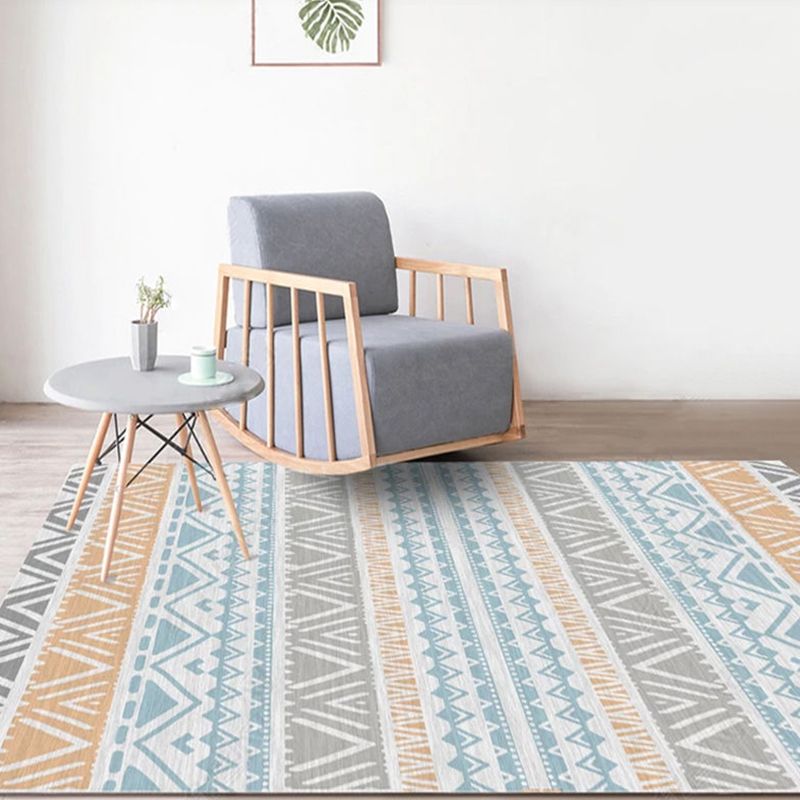 Tapis à imprimé géométrique Funky Synthétique multi-couleurs Tapis d'intérieur Machine de support non glissée Tapis lavable pour décoration