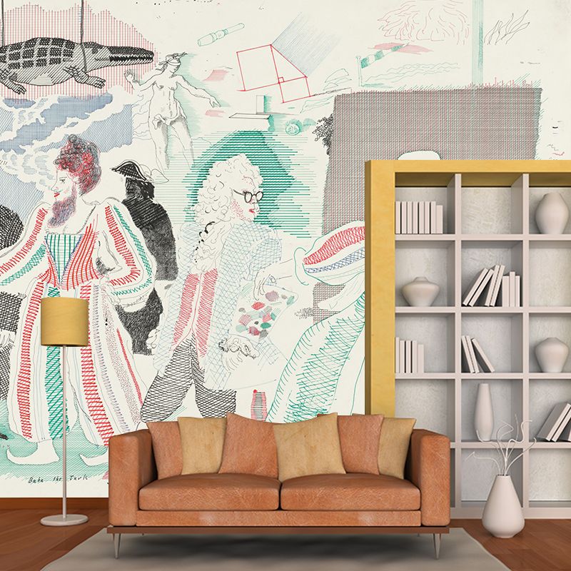 Illustration Costume Party Mural Decal Large Wall Covering for Bedroom, Custom Print