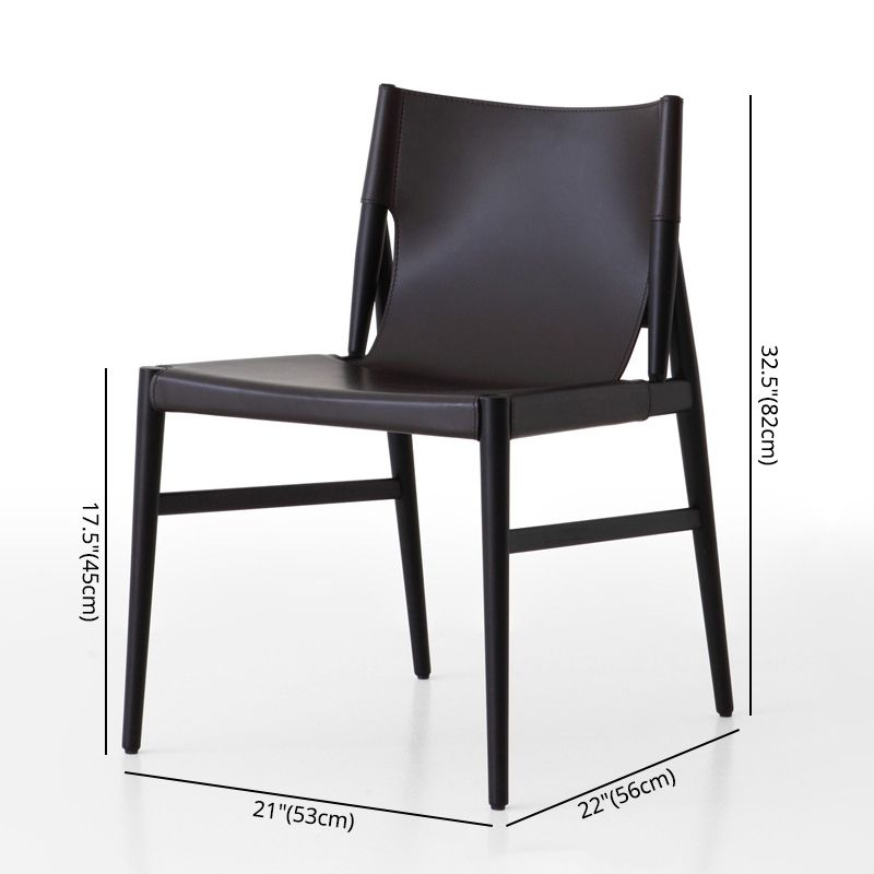 Chaise latérale en bois massif de style moderne, chaise de salle à manger à dossier solide pour salle à manger