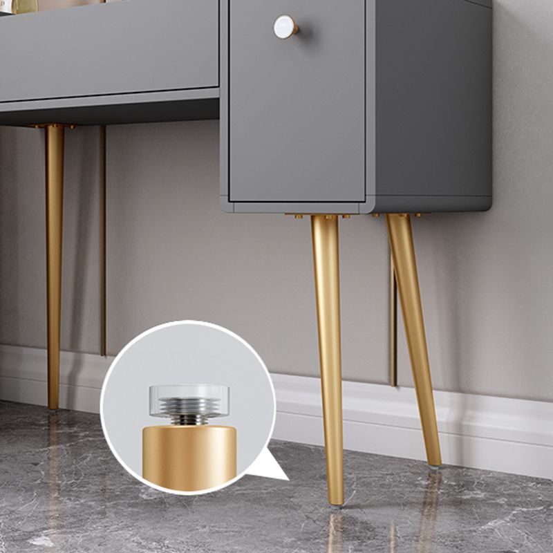 Flip-Top Vanity Set Contemporary 2 Drawers Makeup Dressing Table