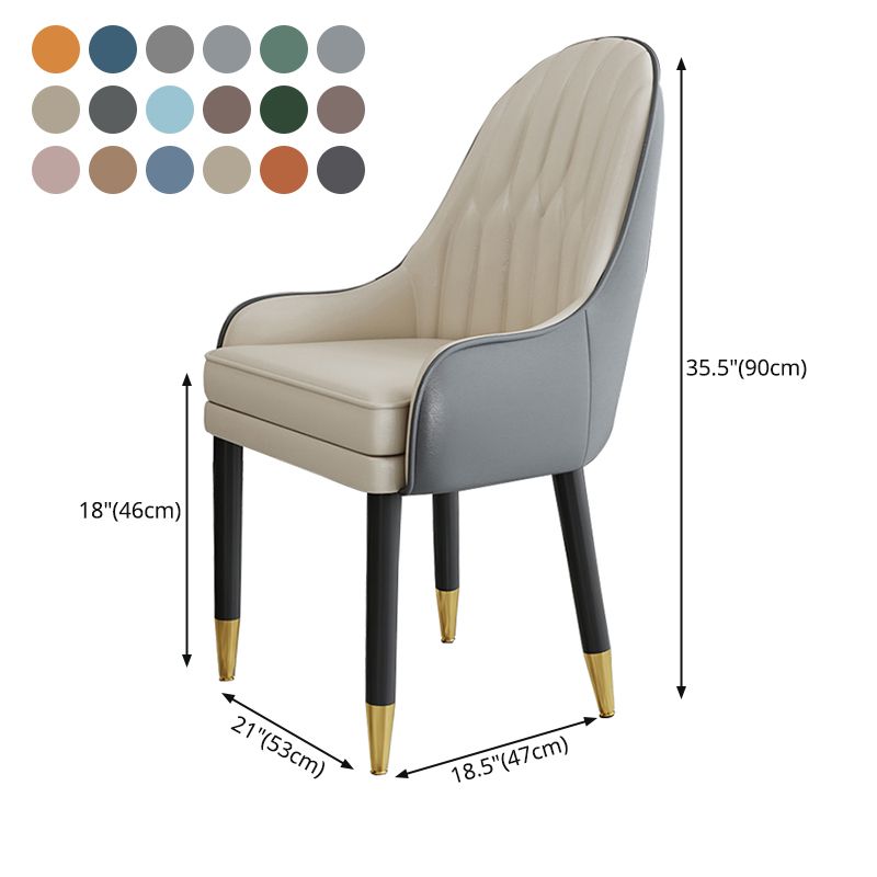Chaises en métal de style scandinave, ensemble de chaises de cuisine et de salle à manger avec bras à dossier solide