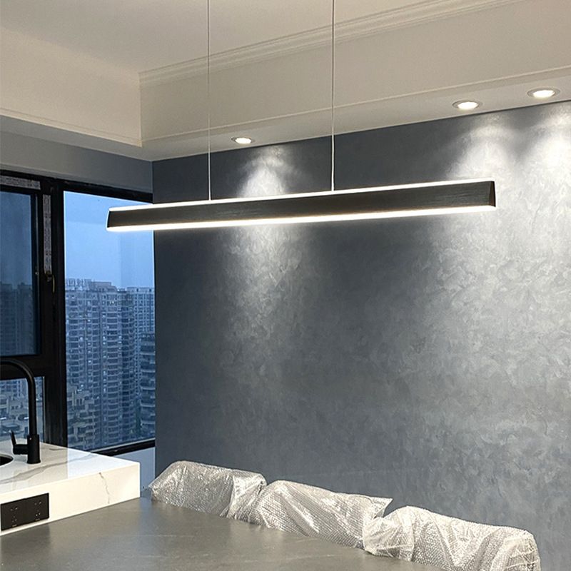 Rectangular Shape Island Pendant Modern Style Metal 2 Lights Island Lighting for Bedroom