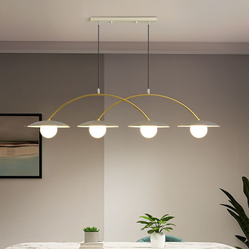 Gold and White Island Lights Contemporary Pendant Lights for Dining Room