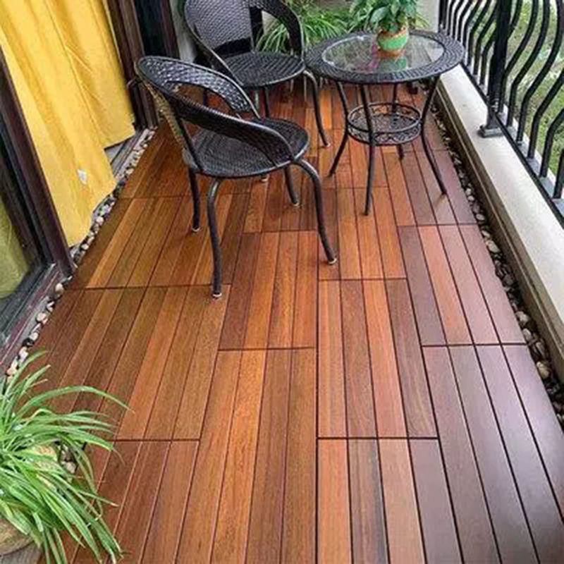 Modern Floor Bullnose Click-Locking Wood Tile Set for Patio Garden