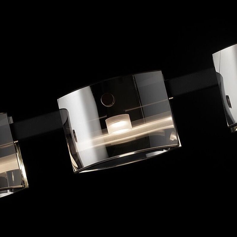 Glass 5 / 7 / 9 - Light LED Pendant Ceiling Fixture Modern Kitchen Island Light in Black