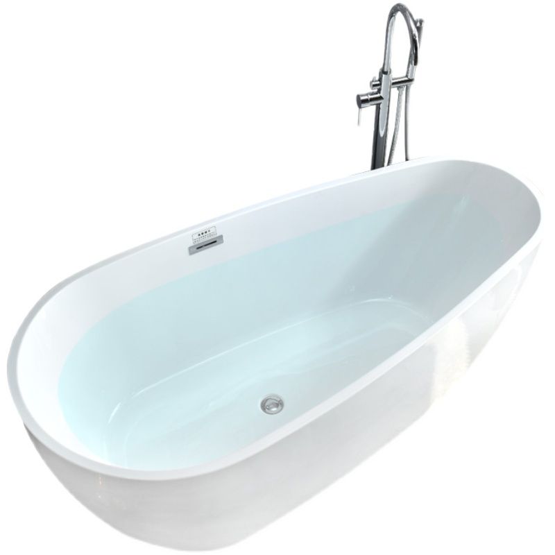 Modern Antique Finish Bathtub Soaking Back to Wall Oval Bath Tub