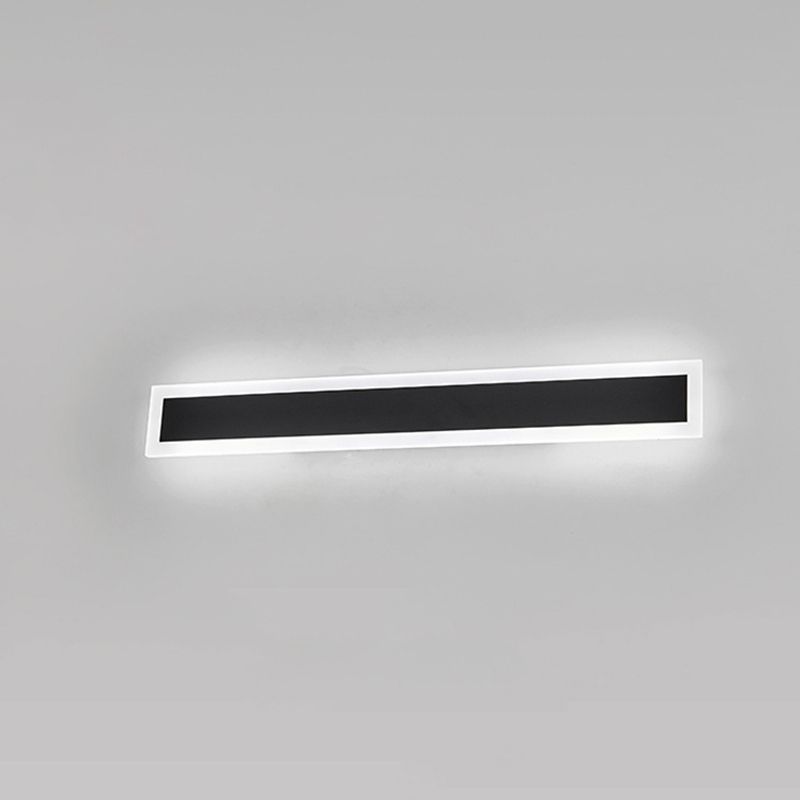 Linear Shape Metal Wall Light Modern Style 1 Light Wall Lighting Fixtures in Black