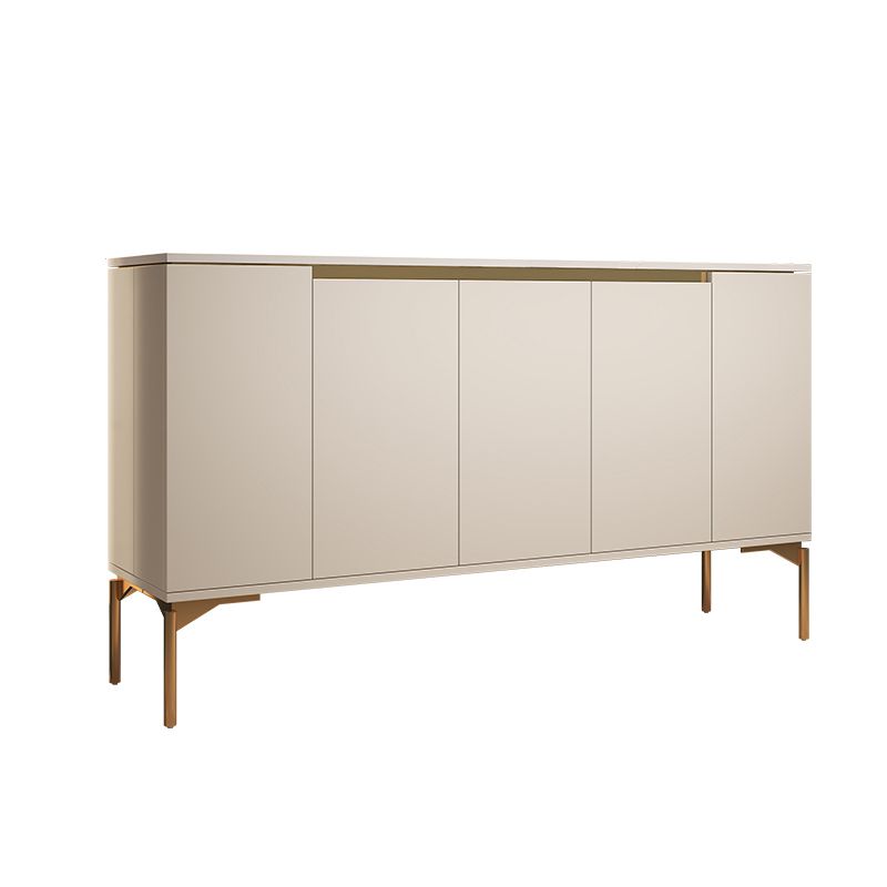 Contemporary Solid Wood Sideboard Cabinet with Drawers in White