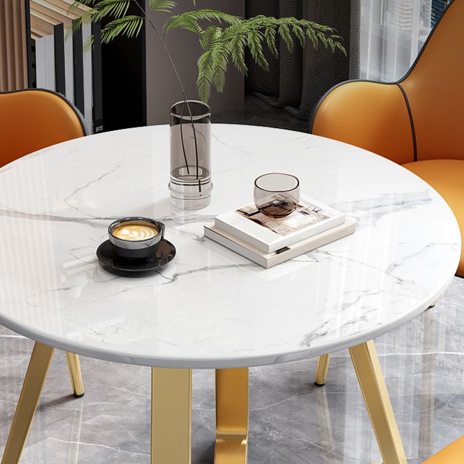 Glam Stone Furniture Set of 5 Round Shape Dinette Table with Upholstered Chair