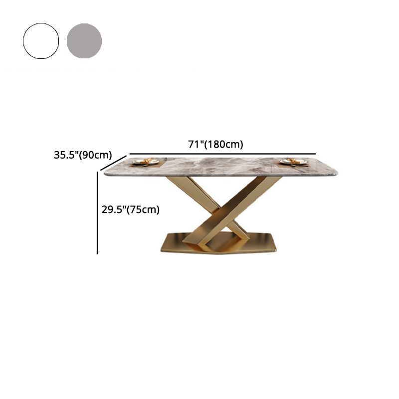 Luxury Sintered Stone Top Dining Set Rectangle 1/4/5/7 Pieces Kitchen Table with Chairs