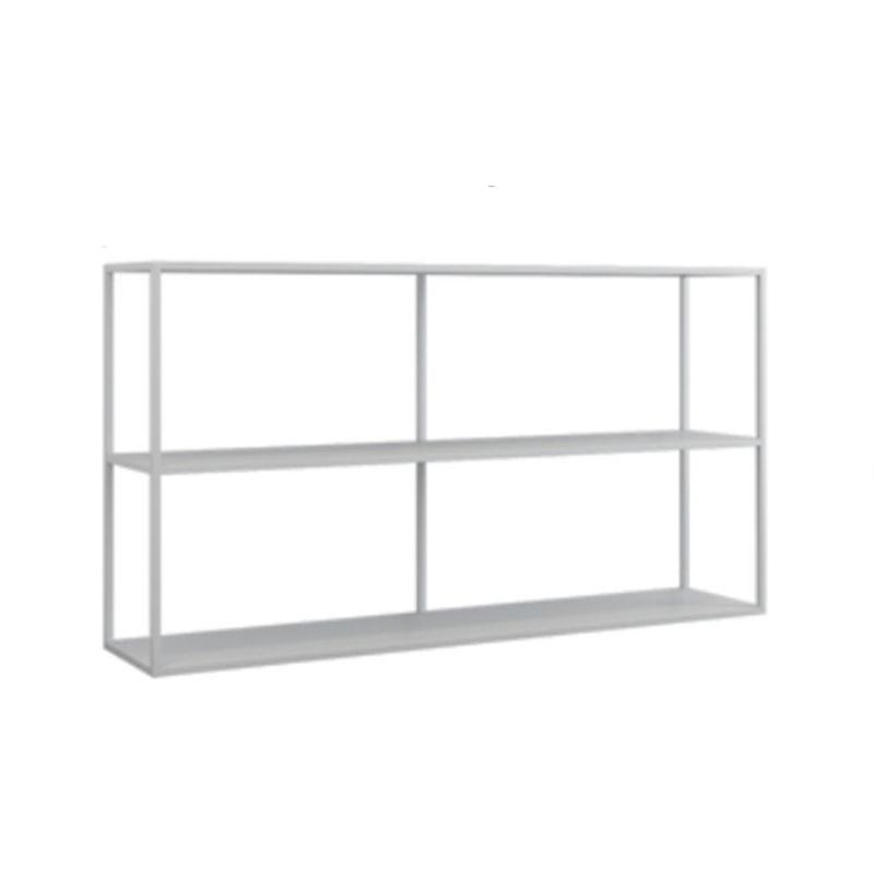 Open Rectangular Bookcase Industrial Metal Shelf for Study Room