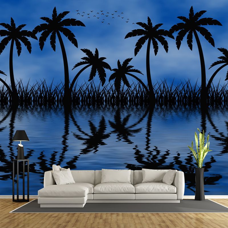 Tropical Landscape Mildew Resistant Wallpaper Illustration Sleeping Room Wall Mural